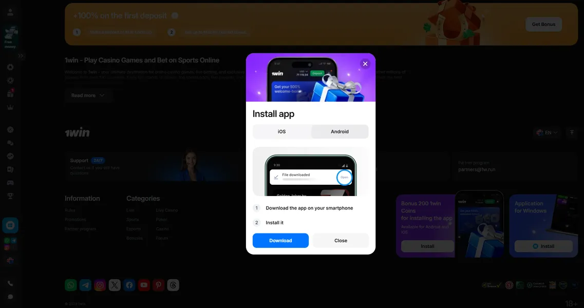The 1win Official Mobile App: Gamble Anywhere